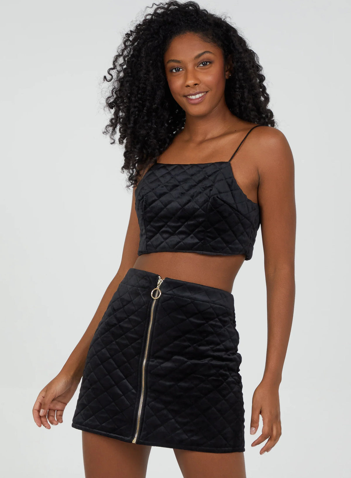 Zip Front Mini Skirt
