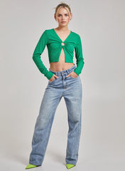 Long Sleeve Cut Out Ribbed Top