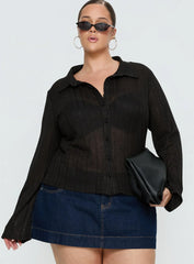 When You Sleep Long Sleeve Top Black Curve