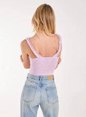 Ditsy Floral Frill Tie Front Bodysuit