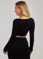 Shimmer Ruched Ring Detail Top