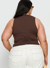 Georgetta Bust Detail Cami Top Brown Curve