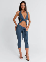 EUGENIA CAPRI JUMPSUIT SLATE