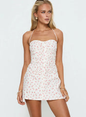 Meeley Halter Mini Dress Floral