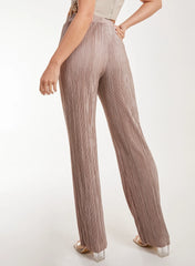 Plisse Flared Trousers