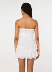 Diamante Ruffle Mini Dress