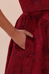 Ashlyn Strapless Jacquard Midi Dress