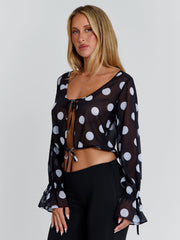 REVI TOP BLACK POLKA DOT