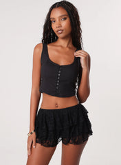 Button Front Corset Top
