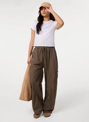 Pocket Detail Wide Leg Cargo Trousers