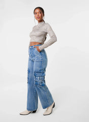 Space Dye High Neck Long Sleeves Crop Top