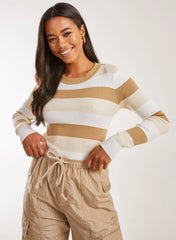 Striped Knitted Long Sleeve Jumper