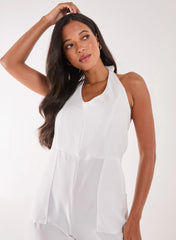 Linen Style Halter Playsuit