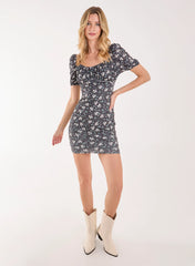 Floral Broderie Puff Sleeve Dress