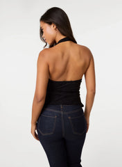 Lace Trim Halter Top