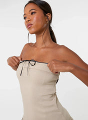 Bandeau Pleated Mini Dress