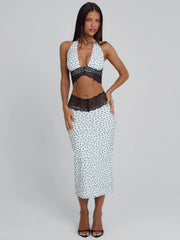 JAZARA MIDI SKIRT BLACK POLKA DOT