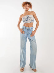 Printed Distressed Print Corset