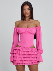 AYANI MINI DRESS HOT PINK