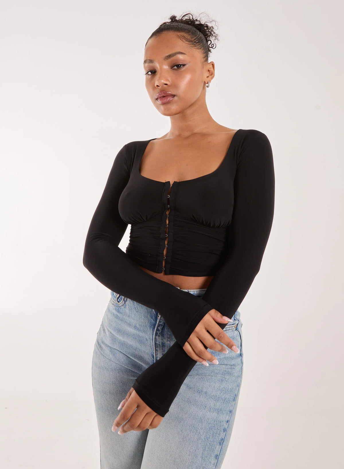 Hook and Eye Long Sleeve Top
