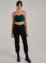 Gathered Ring Detail Slinky Cami Top