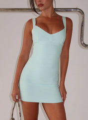 Justina Bandage Mini Dress Pastel Blue