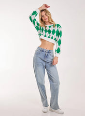 Long Sleeve Diamond Top