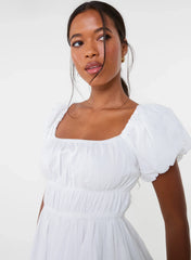 Puff Sleeve Mini Dress with Shorts