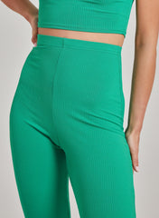 Ribbed Flare Trousers