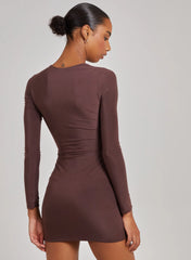 Asymmetric Cut Out Shoulder Dress
