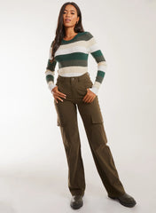 Striped Knitted Long Sleeve Jumper