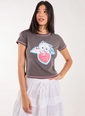 Kitten Print Baby Tee