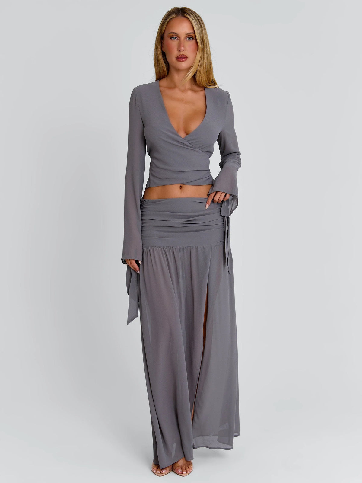 LIVVIE MAXI SKIRT GREY