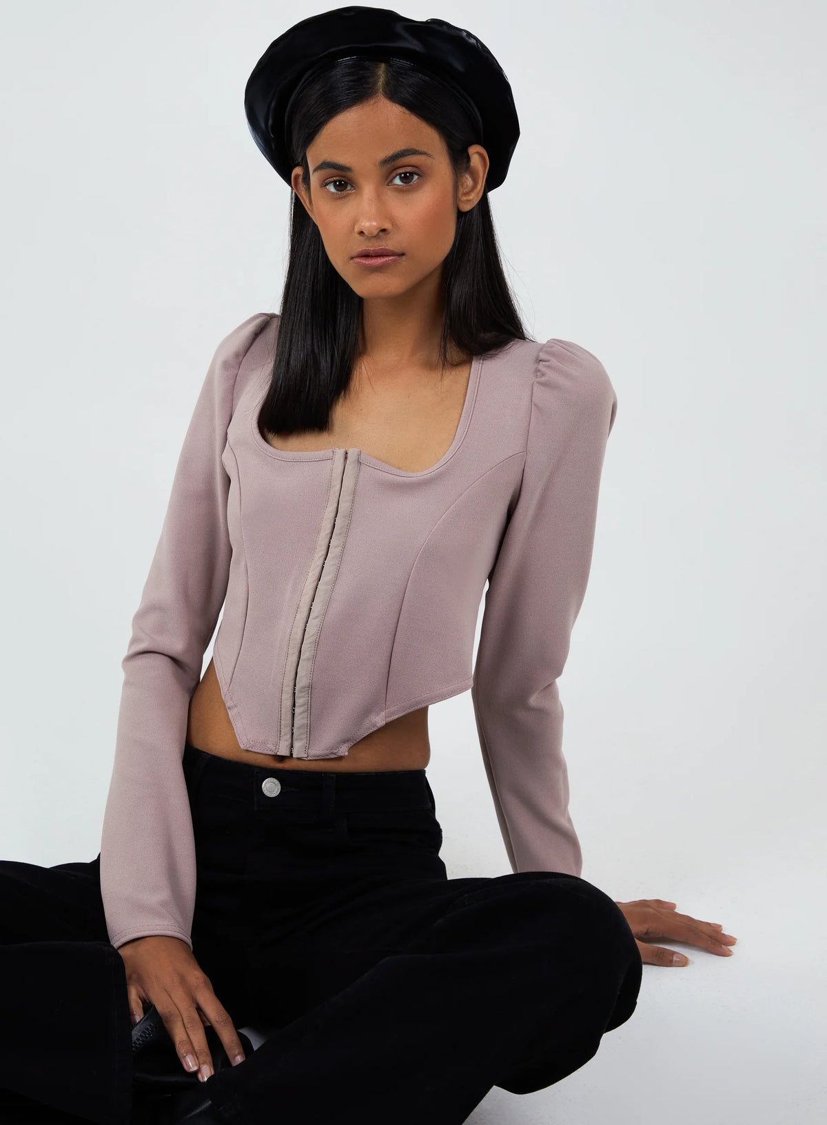 Long Sleeve Corset Top