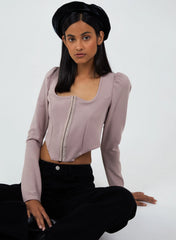 Long Sleeve Corset Top