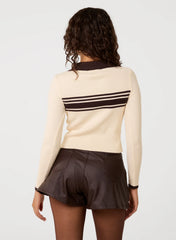 Stripe Front Zip Up Sweatshirt