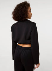 Crop One Button Puffball Blazer Jacket