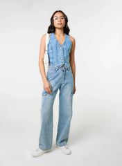 Denim Fitted Waistcoat