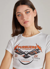 Cropped Ribbed Band Tee