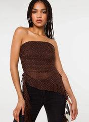 Asymmetric Diamante Bandeau Top