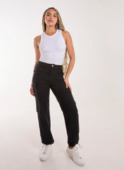 Pocket Detail Wide Leg Cargo Pants