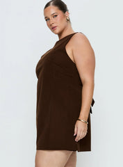 Alfalfa Corduroy Mini Dress Chocolate Curve