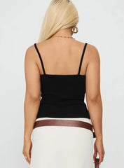 Sweetscape Bead Detail Cami Top Chilli / Black