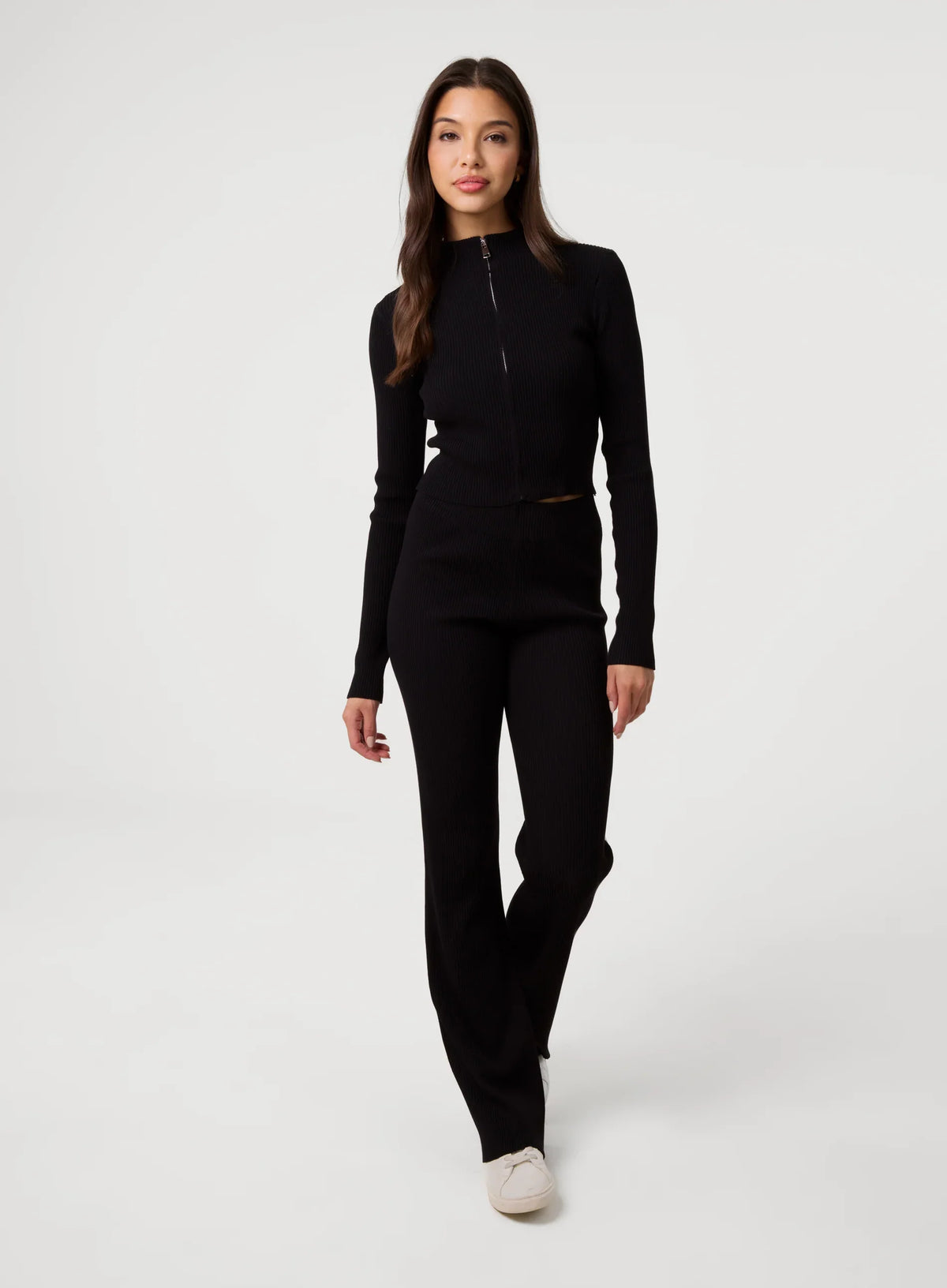 Zip Up Ribbed Set