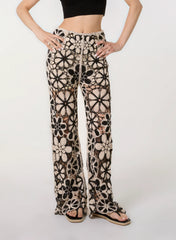 Crochet Pants With Flower Pattern
