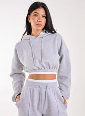 Contrast Waistband Cropped Hoodie