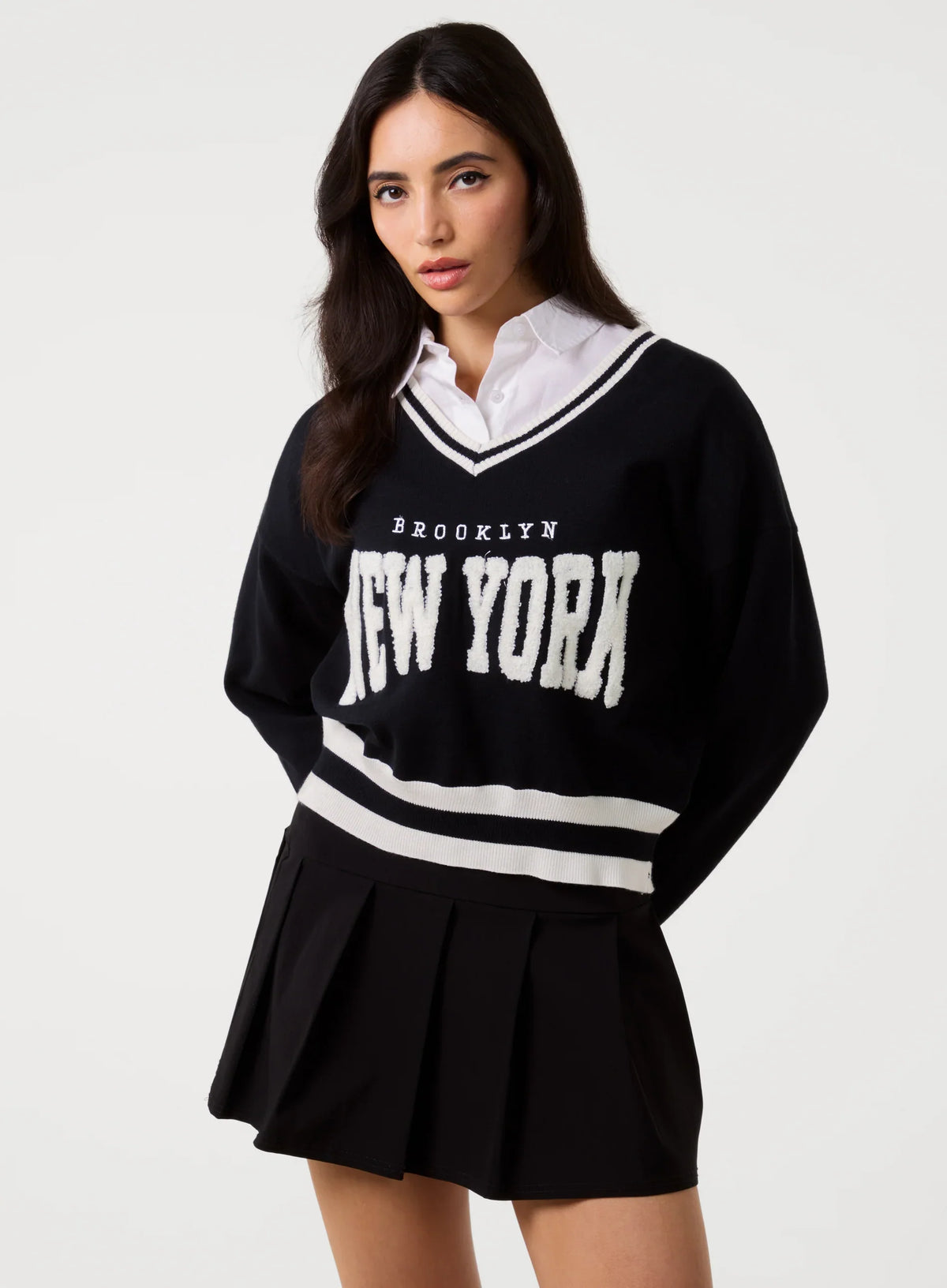 V Neck Varsity Sweatshirt