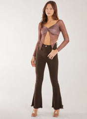 Butterfly Mesh Long Sleeve Top