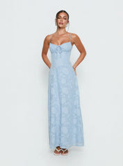 Members Only Maxi Dress Blue Burnout