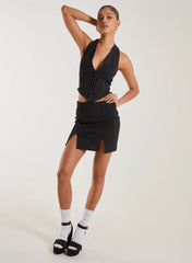 Pinstripe Eyelet Waistcoat